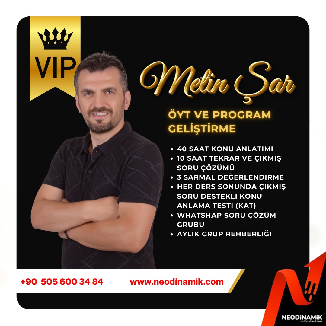 2025 METİN ŞAR  İLE VİP ÖYT VE PROGRAM GELİŞTİRME